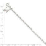 Load image into Gallery viewer, Sterling Silver Solid Polished Cross on Fancy Link Anklet 10'' length
