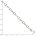 Load image into Gallery viewer, Sterling Silver Solid Polished Fancy Link Anklet 10'' length
