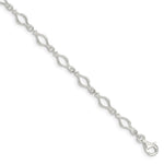 Load image into Gallery viewer, Sterling Silver Solid Polished Fancy Link Anklet 10'' length
