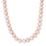 Load image into Gallery viewer, Sterling Silver 9-10mm Purple Freshwater Cultured Pearl Necklace 18'' length
