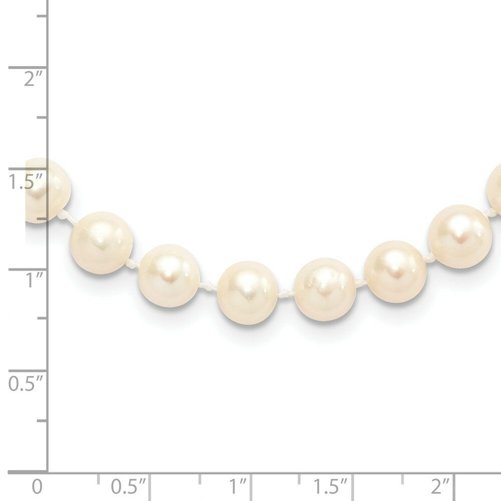 Sterling Silver 7-8mm White Freshwater Cultured Pearl Necklace 20'' length