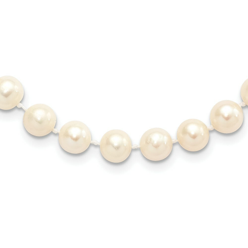 Sterling Silver 7-8mm White Freshwater Cultured Pearl Necklace 20'' length
