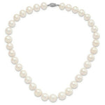 Load image into Gallery viewer, Sterling Silver 11-12mm White Egg Shape Freshwater Cultured Pearl Necklace 20'' length
