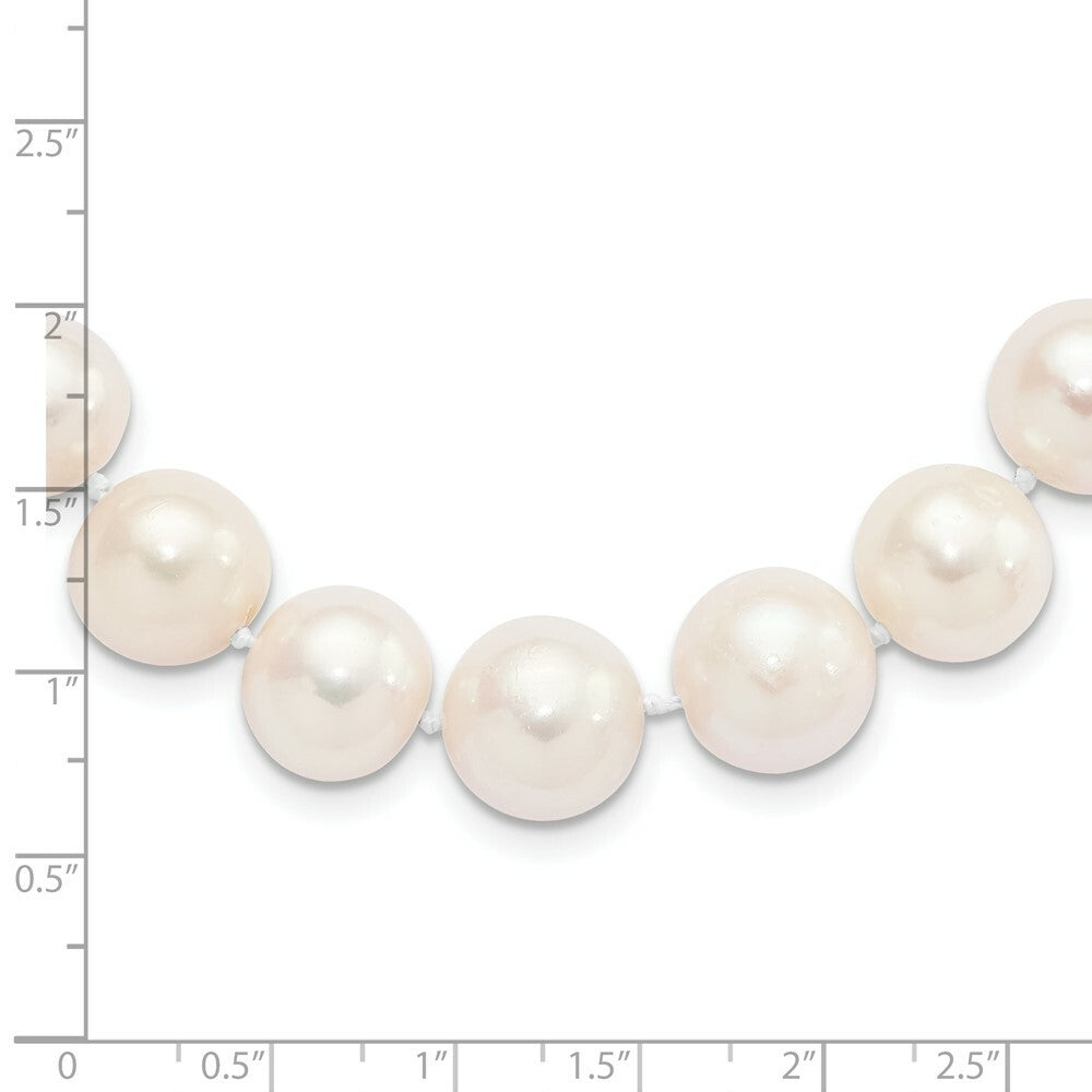 Sterling Silver 11-12mm White Egg Shape Freshwater Cultured Pearl Necklace 20'' length