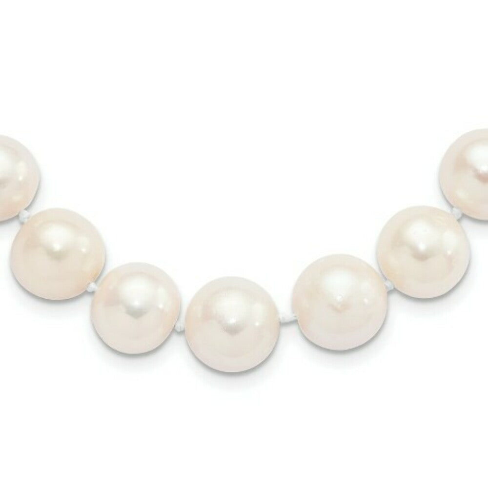Sterling Silver 11-12mm White Egg Shape Freshwater Cultured Pearl Necklace 20'' length