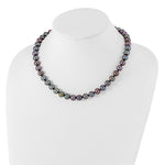 Load image into Gallery viewer, Sterling Silver 9-10mm Black Egg Shape Freshwater Cultured Pearl Necklace 20'' length
