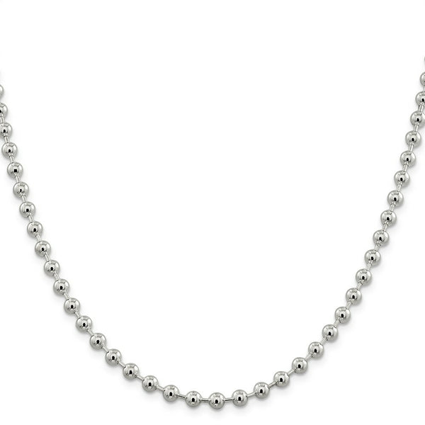 Sterling Silver 5mm Beaded Chain 18'' length
