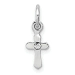 Load image into Gallery viewer, Sterling Silver Child's Preciosca Crystal April Birthstone Cross Pendant
