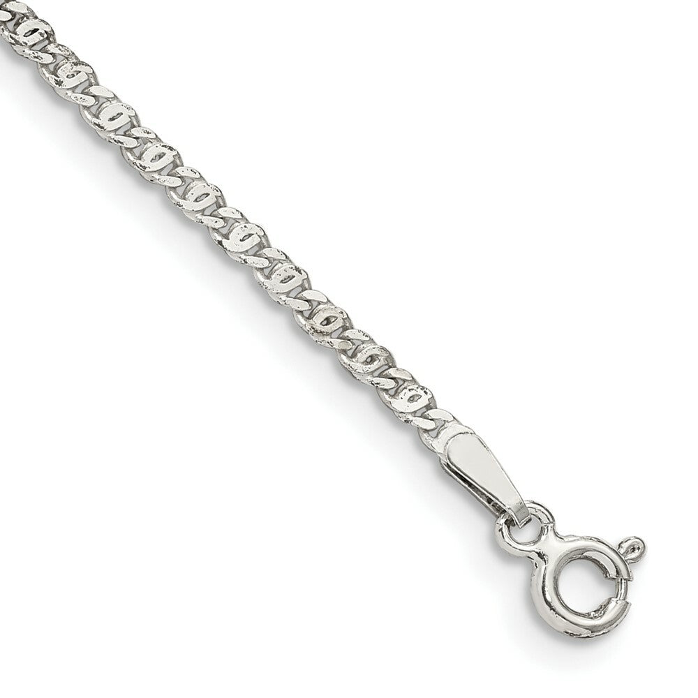 Sterling Silver 2mm Fancy Anchor Pendant Chain 10'' length