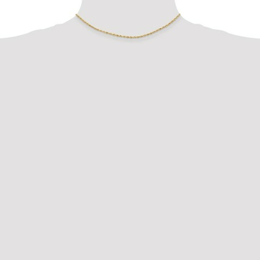 14K Yellow Gold 1.85mm Diamond-cut Quadruple Rope Chain Necklace  Length 14'' inches