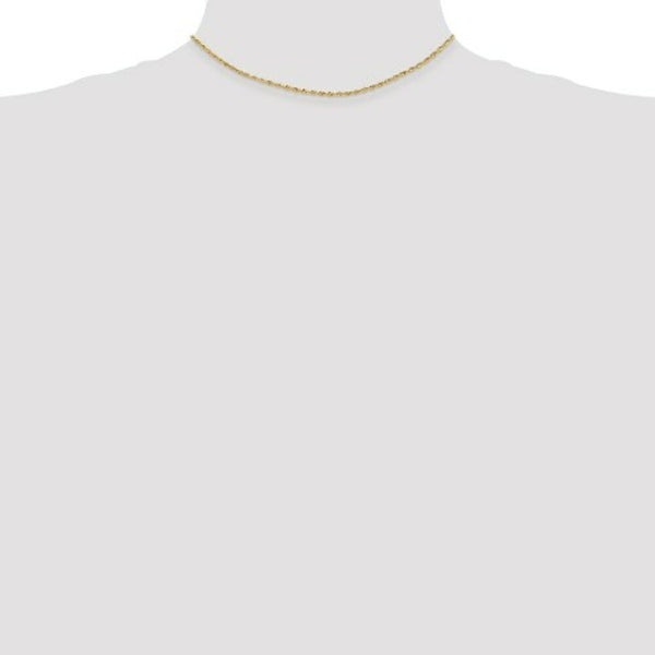 14K Yellow Gold 1.85mm Diamond-cut Quadruple Rope Chain Necklace  Length 14'' inches