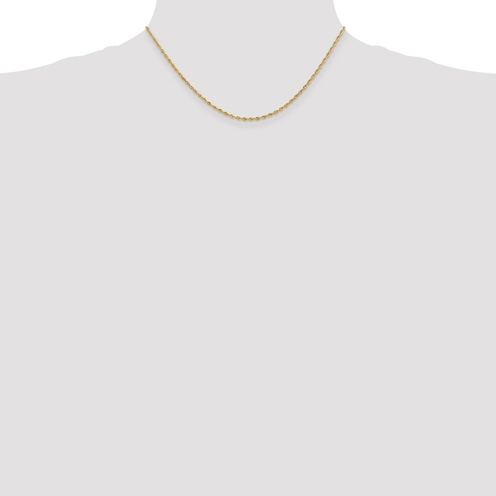 14K Yellow Gold 1.85mm Diamond-cut Quadruple Rope Chain Necklace  Length 16'' inches