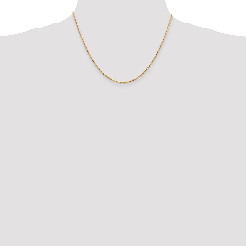 14K Yellow Gold 1.85mm Diamond-cut Quadruple Rope Chain Necklace  Length 18'' inches