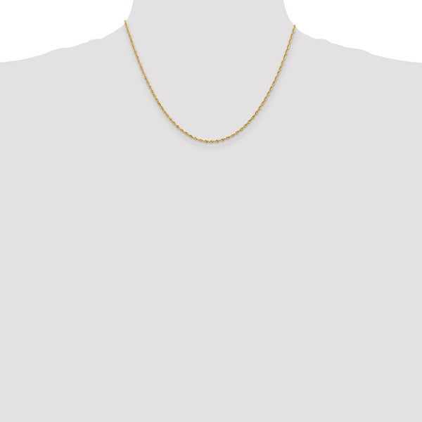 14K Yellow Gold 1.85mm Diamond-cut Quadruple Rope Chain Necklace  Length 18'' inches