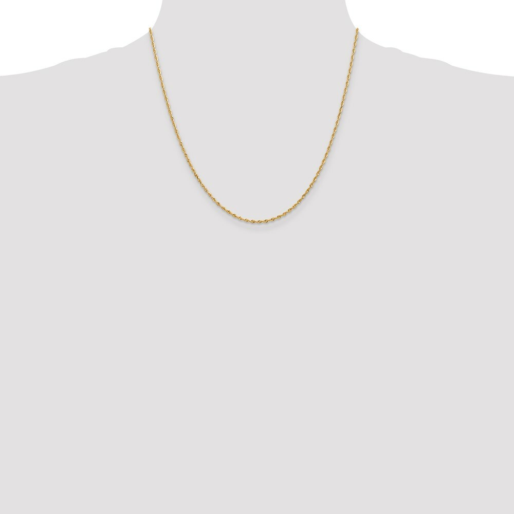 14K Yellow Gold 1.85mm Diamond-cut Quadruple Rope Chain Necklace  Length 20'' inches