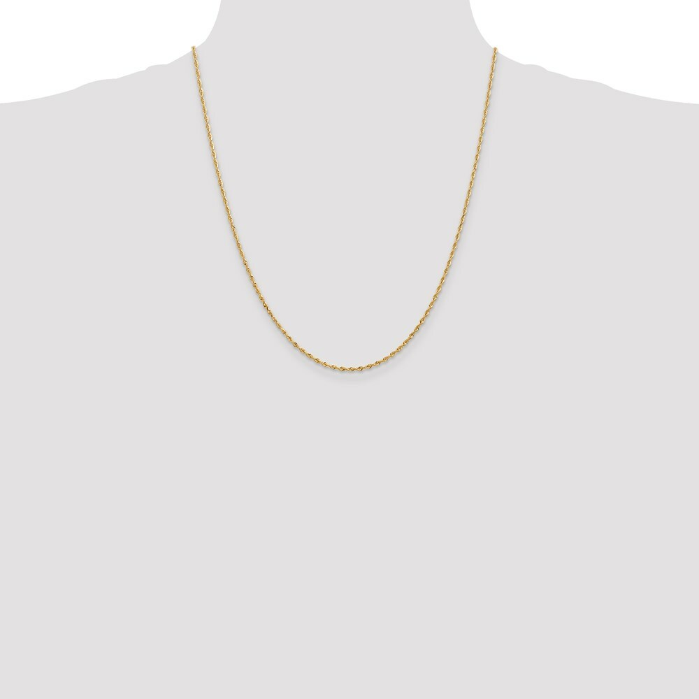 14K Yellow Gold 1.85mm Diamond-cut Quadruple Rope Chain Necklace  Length 22'' inches