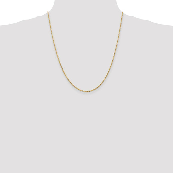 14K Yellow Gold 1.85mm Diamond-cut Quadruple Rope Chain Necklace  Length 22'' inches
