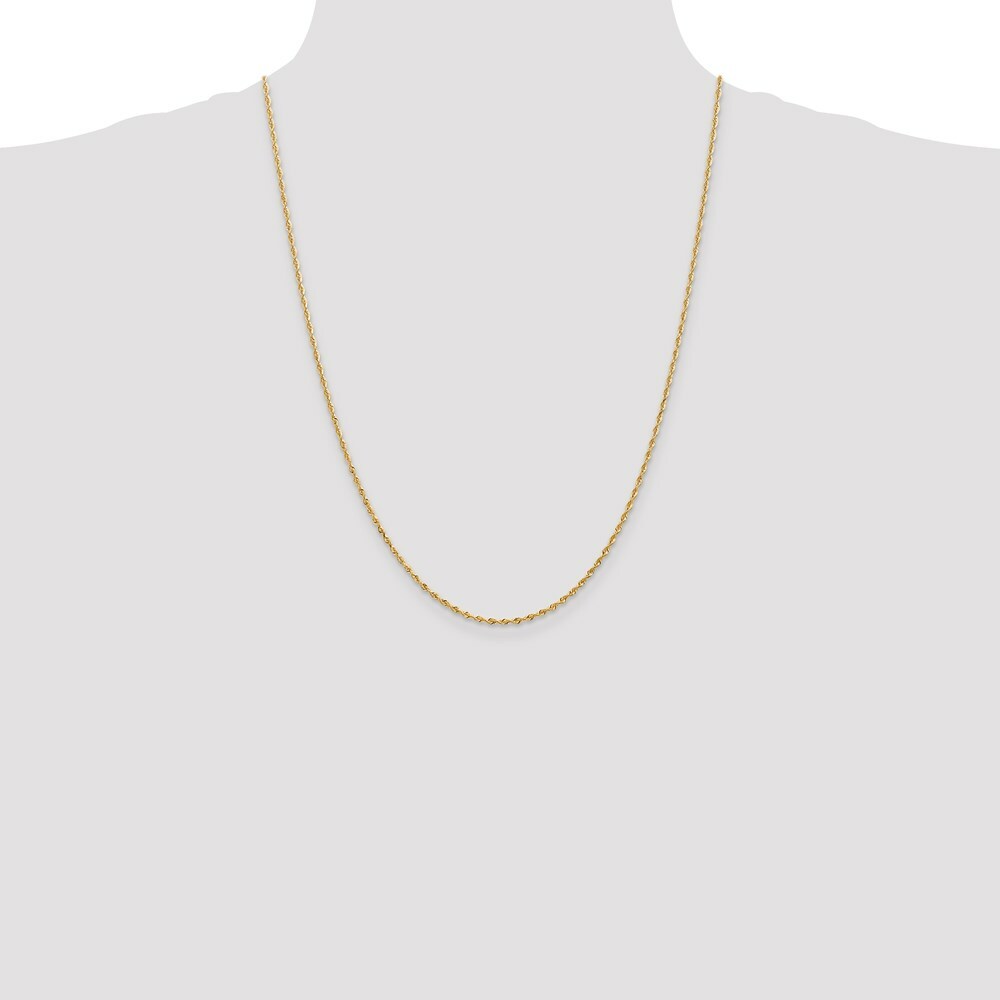 14K Yellow Gold 1.85mm Diamond-cut Quadruple Rope Chain Necklace  Length 24'' inches