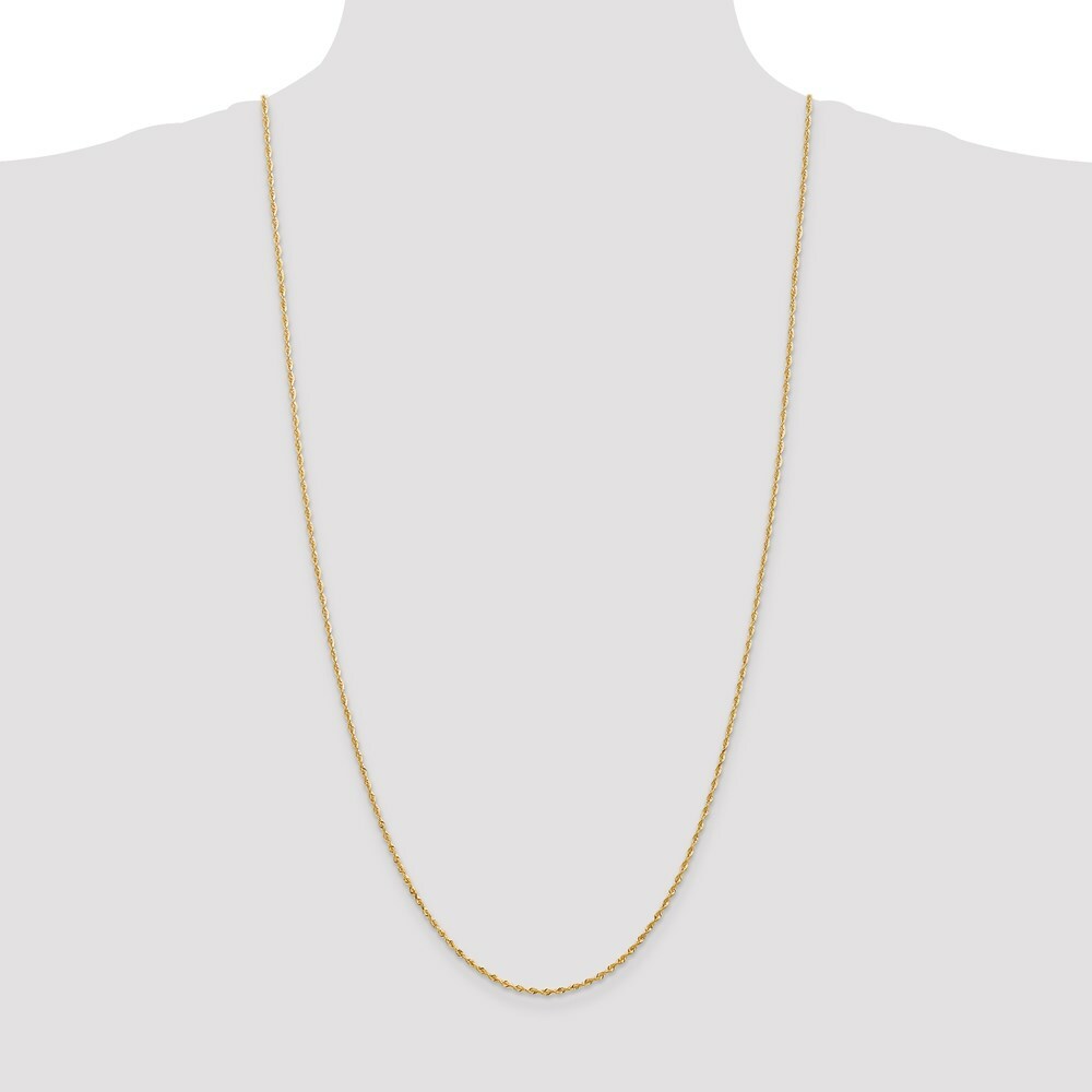 14K Yellow Gold 1.85mm Diamond-cut Quadruple Rope Chain Necklace  Length 30'' inches