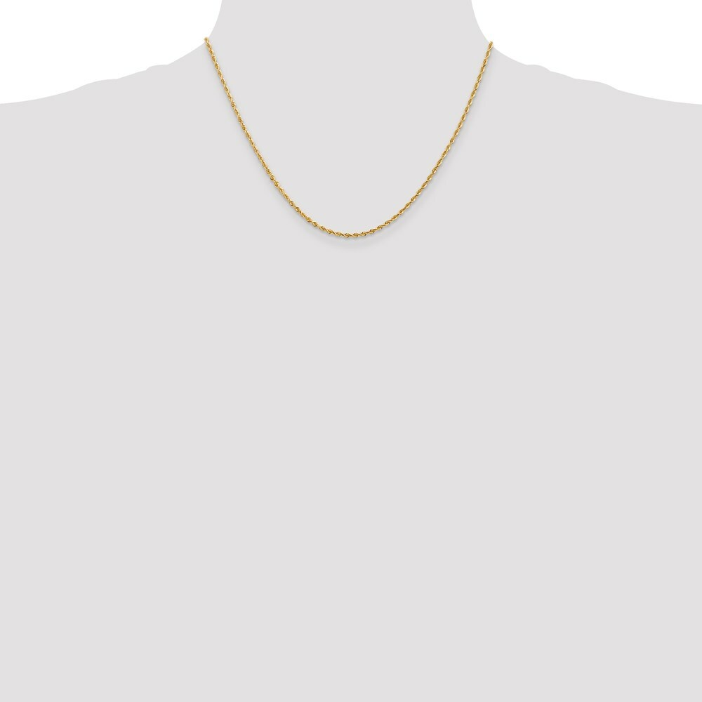 14K Yellow Gold 2mm Diamond-cut Quadruple Rope Chain Necklace  Length 18'' inches