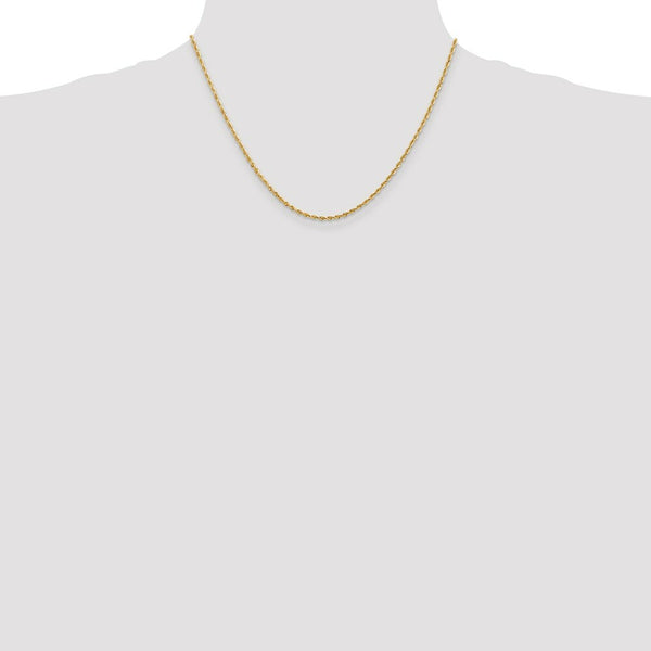 14K Yellow Gold 2mm Diamond-cut Quadruple Rope Chain Necklace  Length 18'' inches