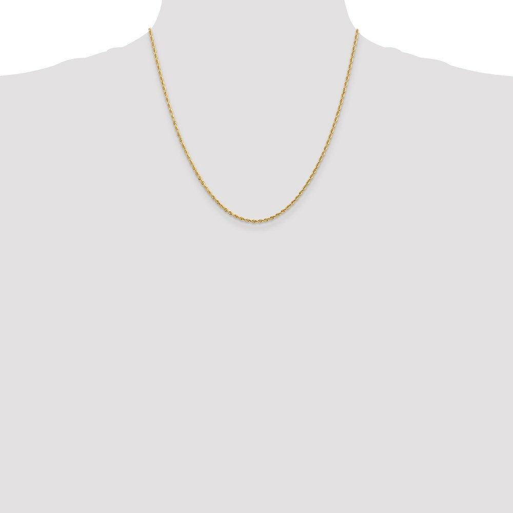 14K Yellow Gold 2mm Diamond-cut Quadruple Rope Chain Necklace  Length 20'' inches