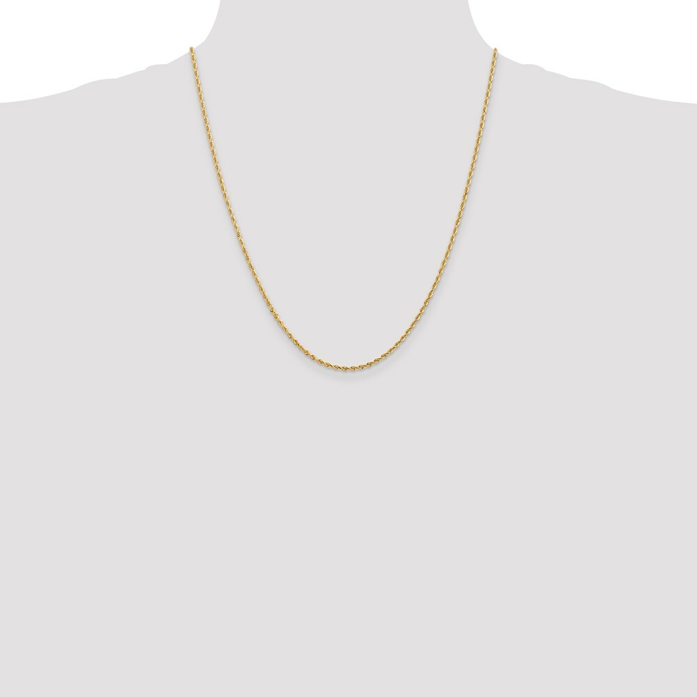 14K Yellow Gold 2mm Diamond-cut Quadruple Rope Chain Necklace  Length 22'' inches