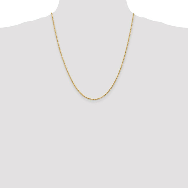 14K Yellow Gold 2mm Diamond-cut Quadruple Rope Chain Necklace  Length 22'' inches
