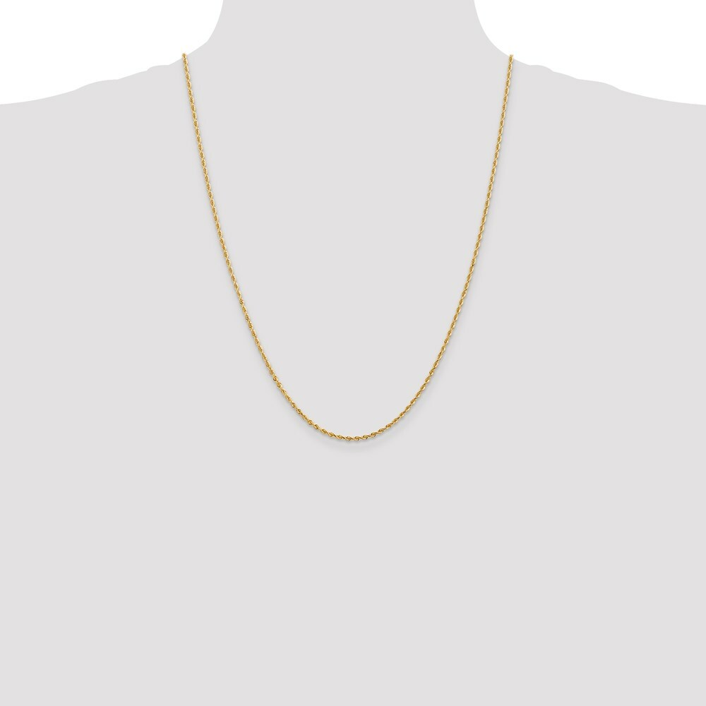 14K Yellow Gold 2mm Diamond-cut Quadruple Rope Chain Necklace  Length 24'' inches