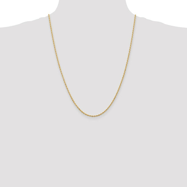 14K Yellow Gold 2mm Diamond-cut Quadruple Rope Chain Necklace  Length 24'' inches