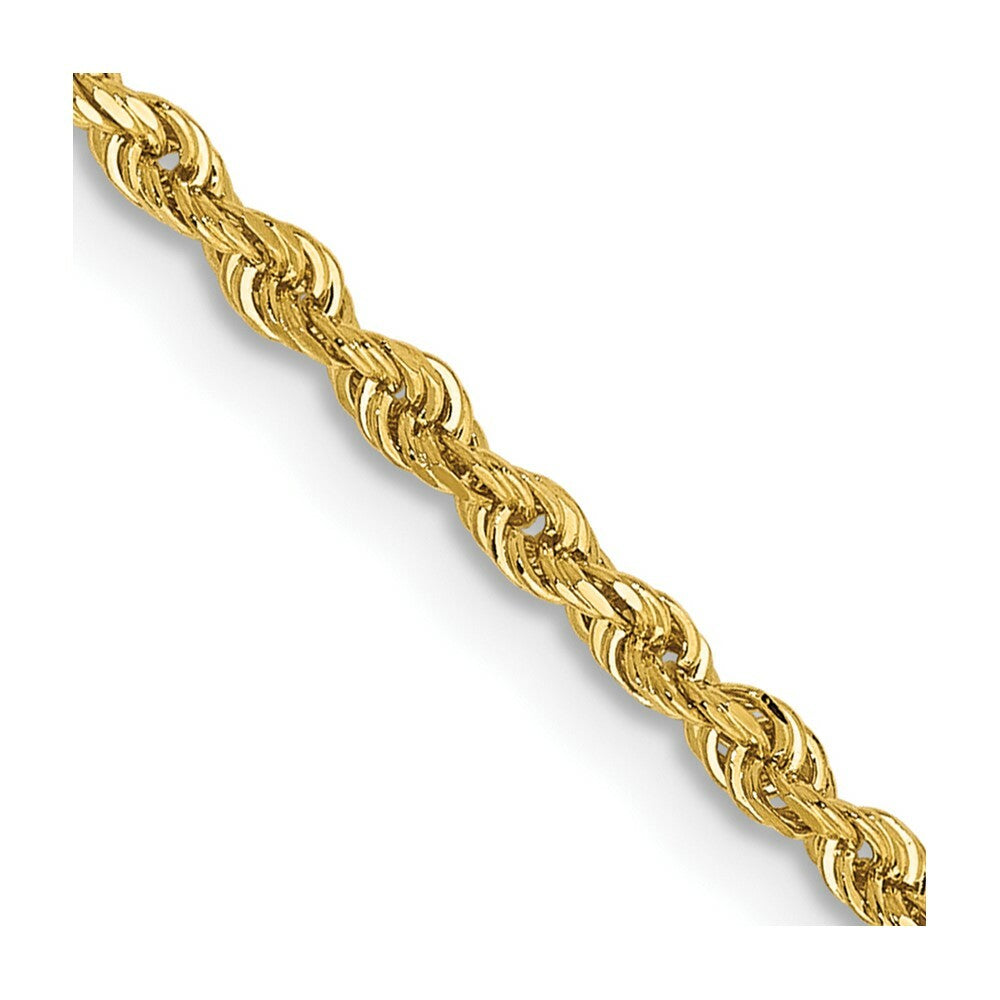 14K Yellow Gold 2mm Diamond-cut Quadruple Rope Chain Necklace  Length 16'' inches