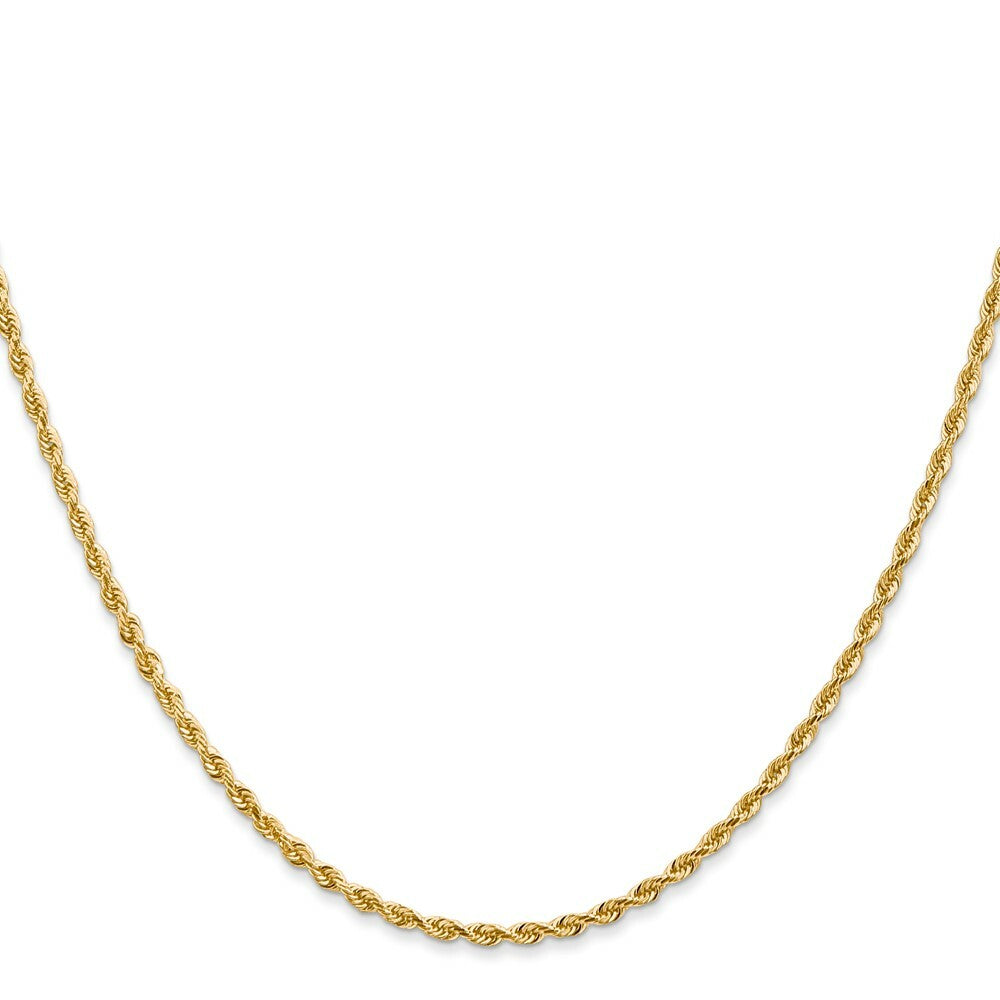 14K Yellow Gold 2mm Diamond-cut Quadruple Rope Chain Necklace  Length 30'' inches