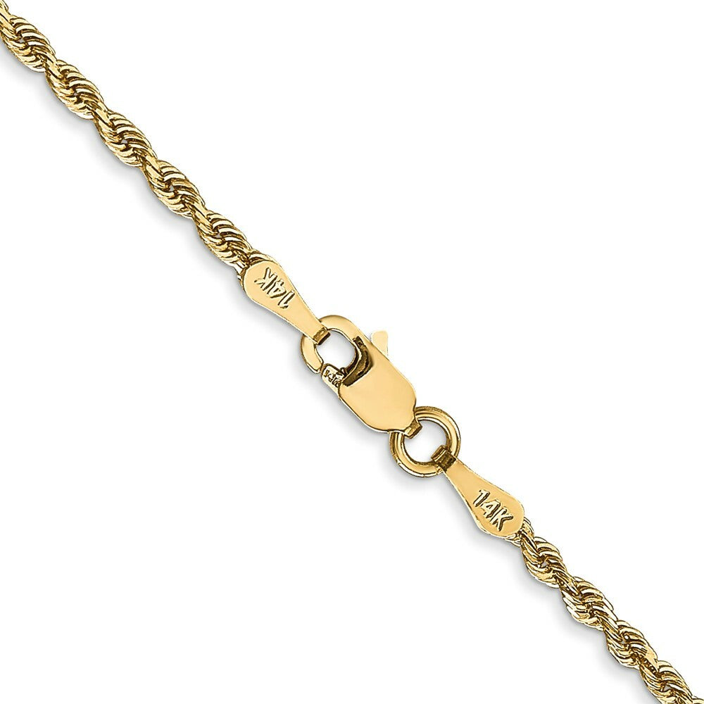 14K Yellow Gold 2mm Diamond-cut Quadruple Rope Chain Necklace  Length 30'' inches