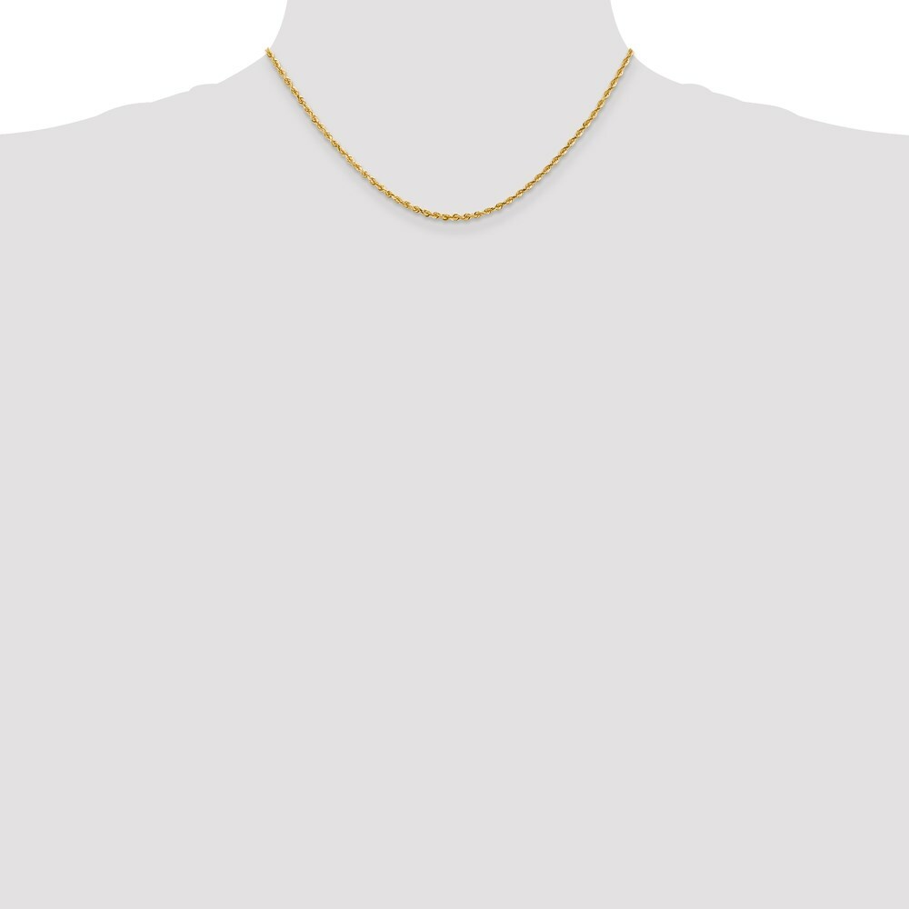 14K Yellow Gold 2.25mm Diamond-cut Quadruple Rope Chain Necklace  Length 16'' inches
