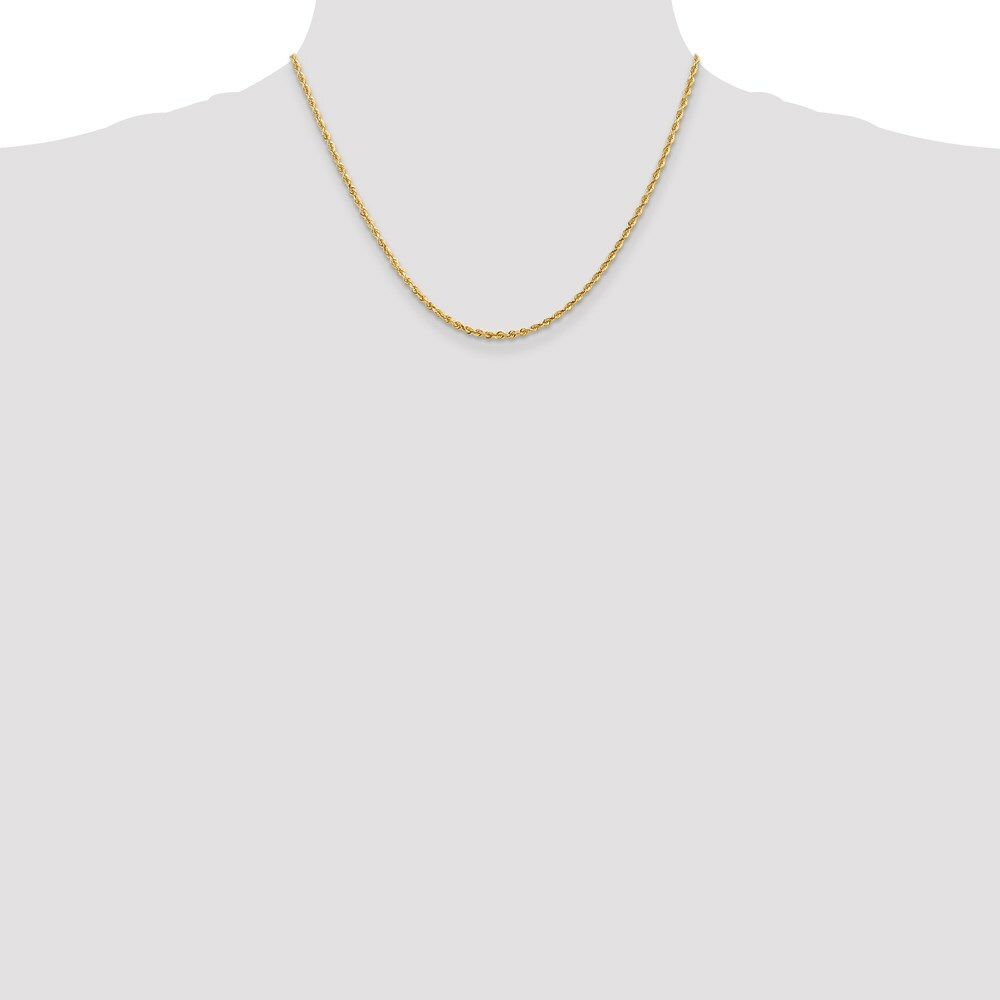 14K Yellow Gold 2.25mm Diamond-cut Quadruple Rope Chain Necklace  Length 18'' inches
