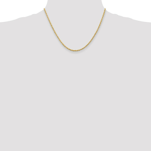 14K Yellow Gold 2.25mm Diamond-cut Quadruple Rope Chain Necklace  Length 18'' inches