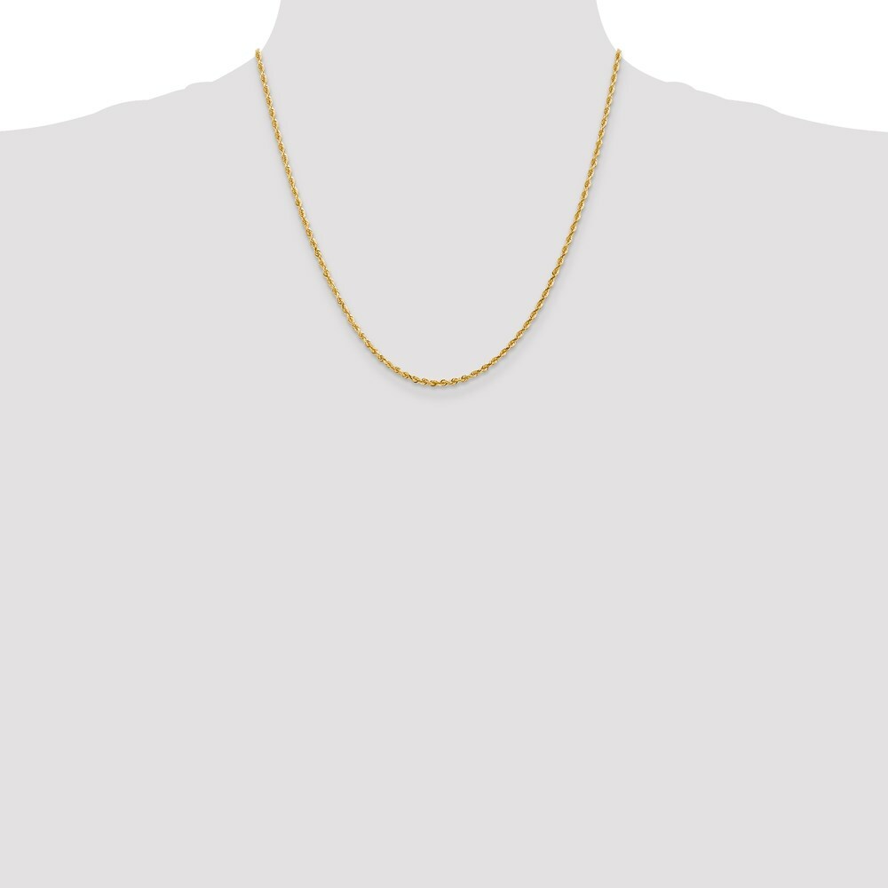 14K Yellow Gold 2.25mm Diamond-cut Quadruple Rope Chain Necklace  Length 20'' inches