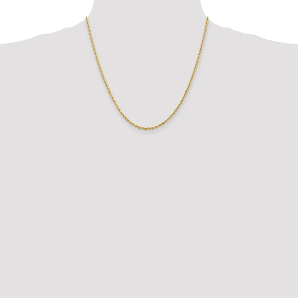14K Yellow Gold 2.25mm Diamond-cut Quadruple Rope Chain Necklace  Length 20'' inches