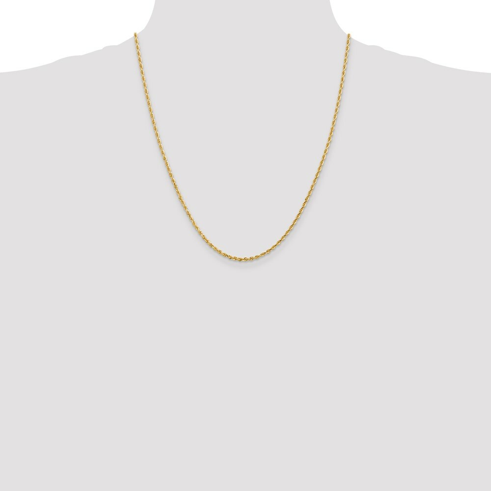 14K Yellow Gold 2.25mm Diamond-cut Quadruple Rope Chain Necklace  Length 22'' inches