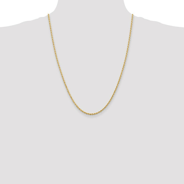 14K Yellow Gold 2.25mm Diamond-cut Quadruple Rope Chain Necklace  Length 24'' inches