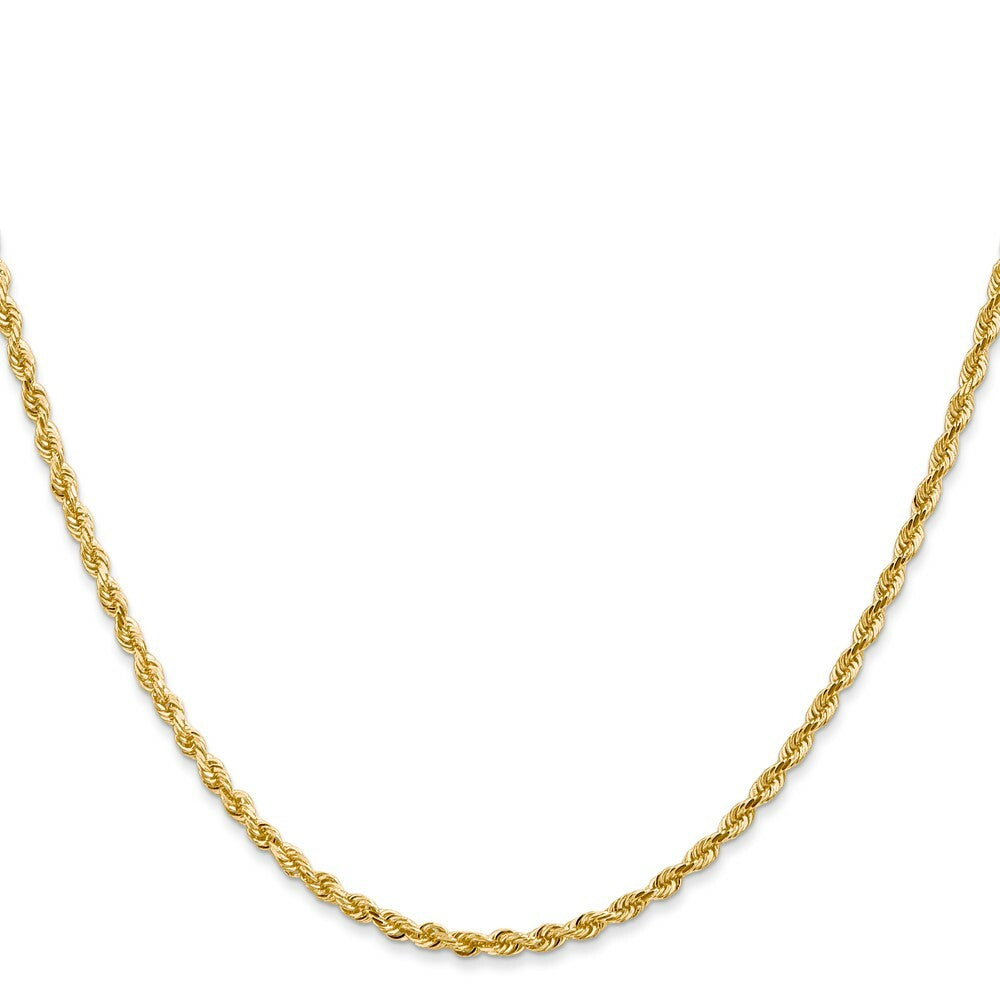 14K Yellow Gold 2.25mm Diamond-cut Quadruple Rope Chain Necklace  Length 18'' inches