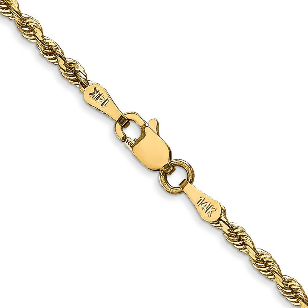 14K Yellow Gold 2.25mm Diamond-cut Quadruple Rope Chain Necklace  Length 30'' inches