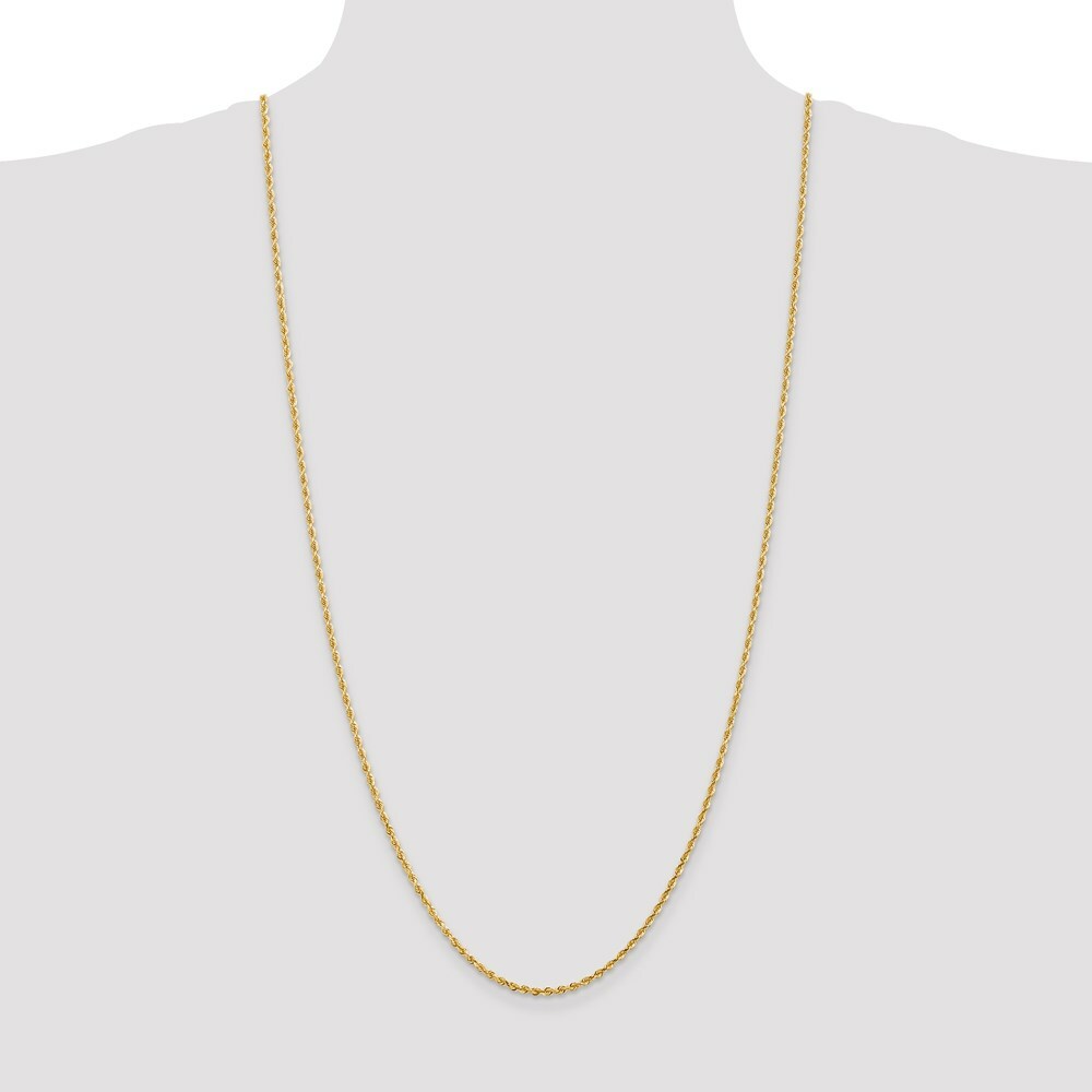 14K Yellow Gold 2.25mm Diamond-cut Quadruple Rope Chain Necklace  Length 30'' inches