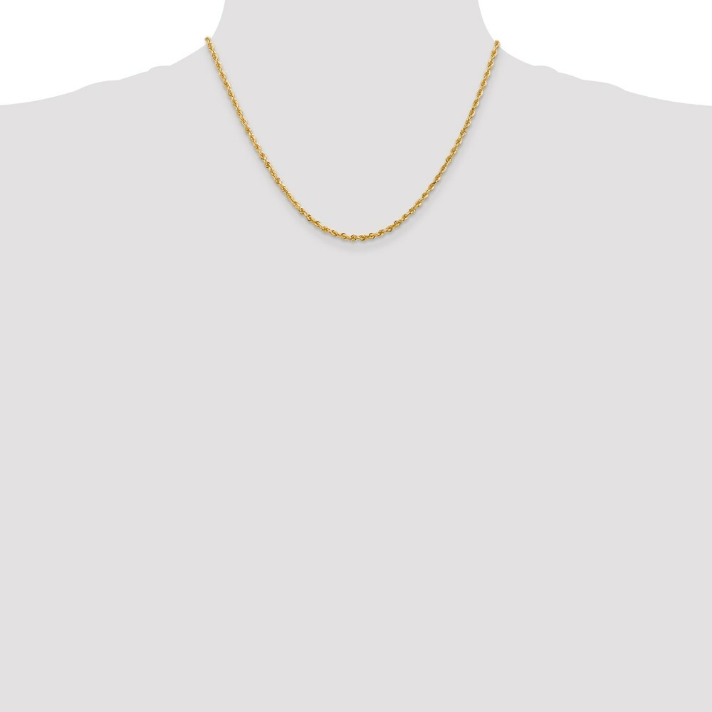 14K Yellow Gold 2.75mm Diamond-cut Quadruple Rope Chain Necklace  Length 18'' inches