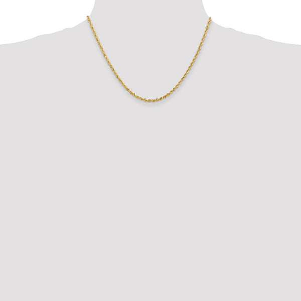 14K Yellow Gold 2.75mm Diamond-cut Quadruple Rope Chain Necklace  Length 18'' inches
