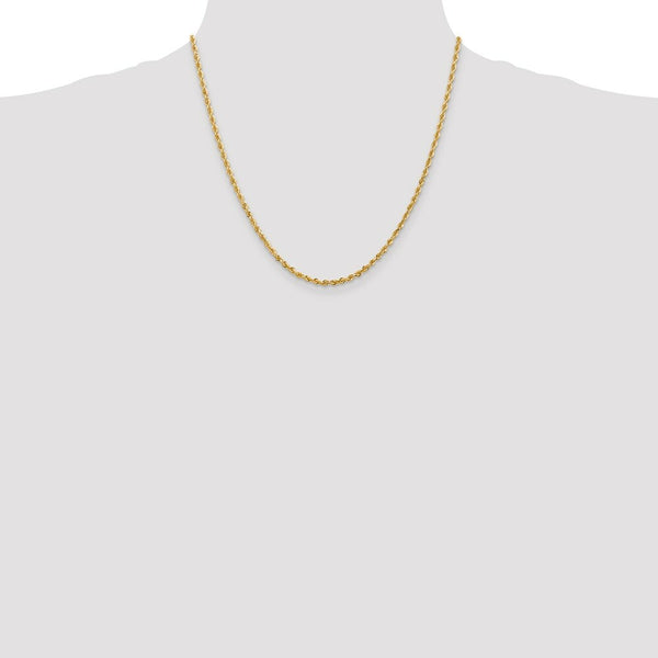 14K Yellow Gold 2.75mm Diamond-cut Quadruple Rope Chain Necklace  Length 20'' inches