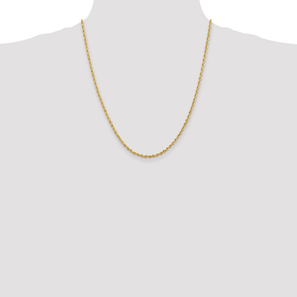 14K Yellow Gold 2.75mm Diamond-cut Quadruple Rope Chain Necklace  Length 22'' inches