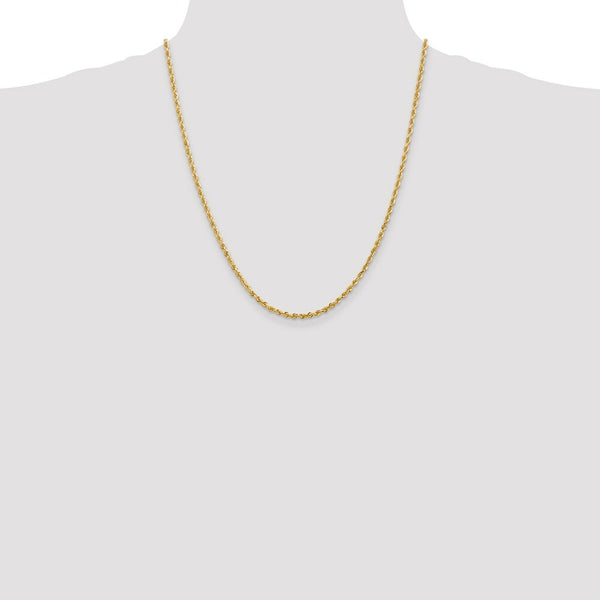 14K Yellow Gold 2.75mm Diamond-cut Quadruple Rope Chain Necklace  Length 22'' inches