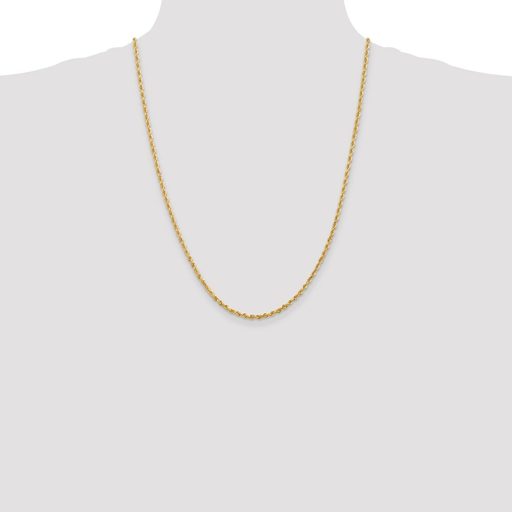14K Yellow Gold 2.75mm Diamond-cut Quadruple Rope Chain Necklace  Length 24'' inches