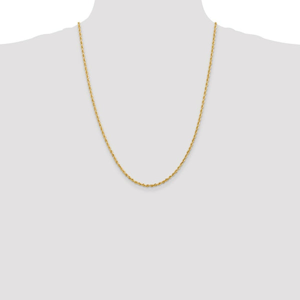 14K Yellow Gold 2.75mm Diamond-cut Quadruple Rope Chain Necklace  Length 24'' inches